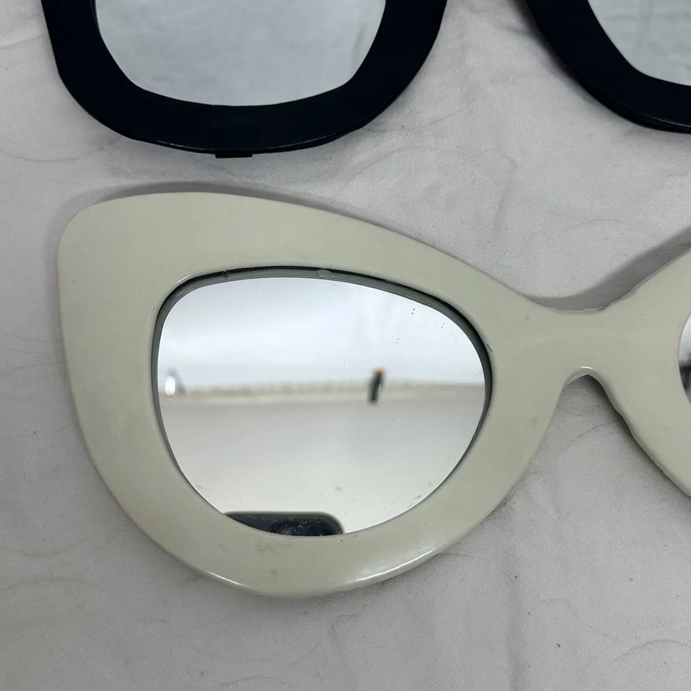Cute Black and White Mirror Glasses Perfect Home Decor
